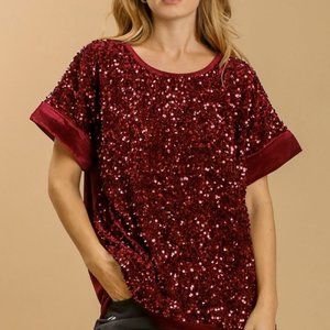 Sequin and Velvet Top